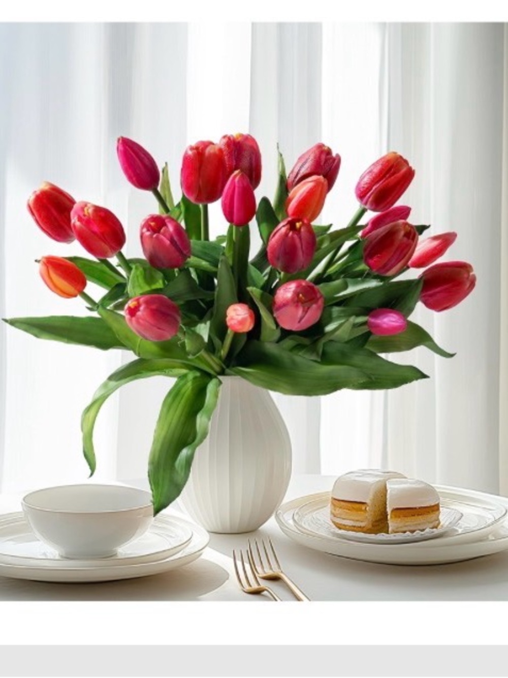 10 Pink Tulip Artificial Bouquet - Home Accents